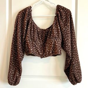 Lulus Floral Off The Shoulder Crop Top